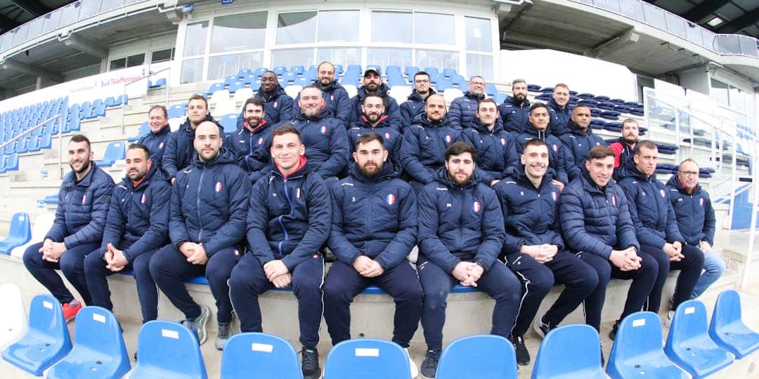 Les gendarmes du XV de la Gendarmerie en stage au Castre Olympique, vice-champion de France de rugby