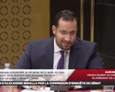 Alexandre Benalla témoignant devant la commission d'enquête du Sénat (illustration capture d'image)