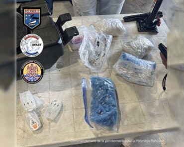 Appelée “Ice blue", la méthamphétamine bleue est réputée plus dangereuse. (Ph: Commandement de la Gendarmerie pour la Polynésie française)