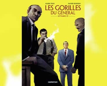 Couverture de la bande dessinée (BD) "Les Gorilles du général - Septembre 1959", publié aux éditions Casterman.