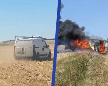 Durant la course-poursuite, les fuyards n'ont pas hésité à couper à travers champ pour tenter de semer les gendarmes. (Images : gendarmerie de l'Indre. Assemblage: L'Essor)