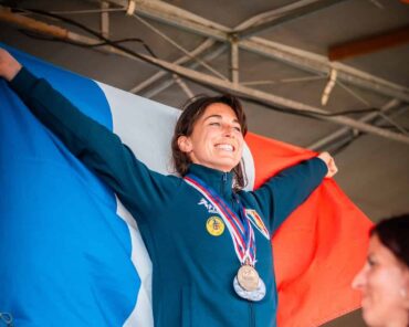 La gendarme Léocadie Ollivier de Pury sur le podium (photo LODP)