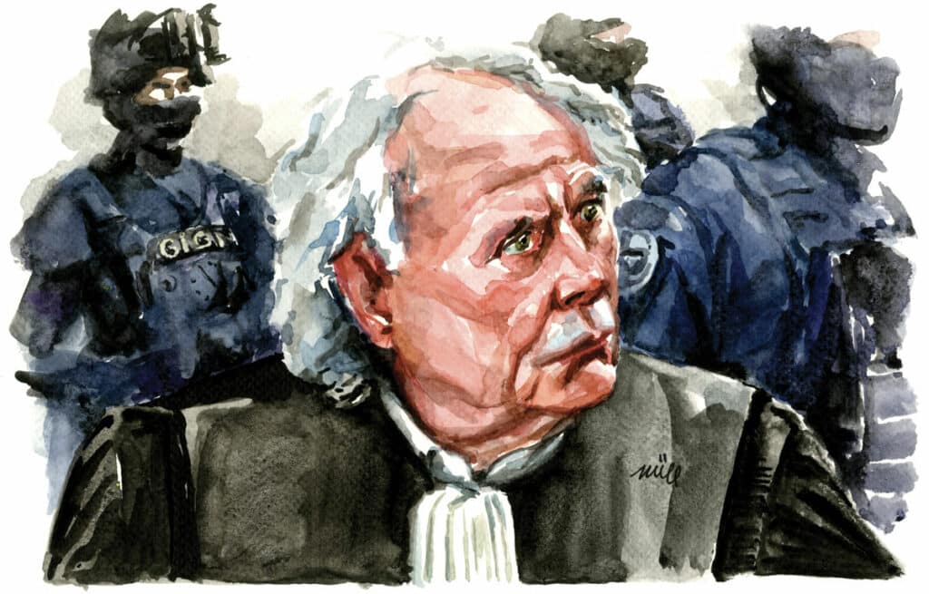 Me Gilles-Jean Portejoie, l’avocat de Séverine Morel, la veuve de Cyrille Morel. (Illustration: Zziigg / L’Essor)