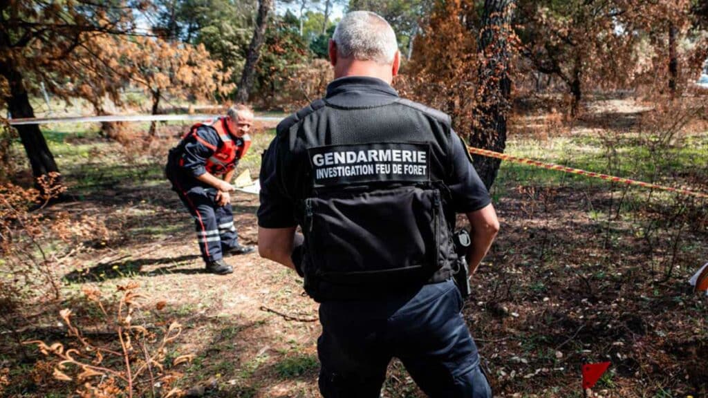 Gendarmes, pompiers et agents de l'Office national des forêts (ONF) travaillent ensemble pour déterminer les causes des incendies. (Photo d'archive: F.Garcia/Gendarmerie)