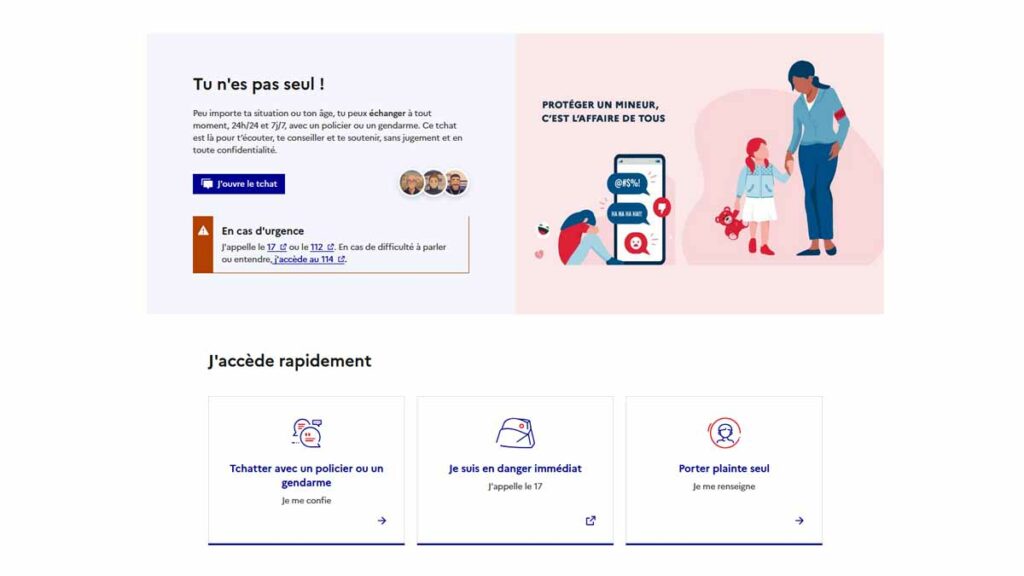 Lancé jeudi 20 novembre 2025 à l'occasion de la journée internationale des droits des enfants, cet espace numérique animé par des gendarmes et des policiers est entièrement dédié à la protection des mineurs. (Capture d'écran: MaSécurité)