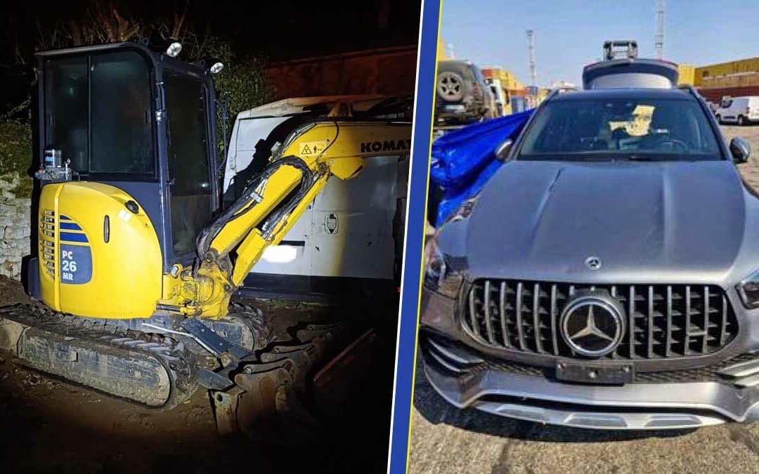 Les gendarmes mettent fin à un trafic de voitures de luxe vers l’Afrique et à des vols de mini-pelles