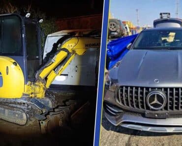 Les réseaux criminels démantelés par les enquêteurs de la gendarmerie avaient respectivement jeté leur dévolu sur des engins de chantier et des voitures de luxes. (Photos: Gendarmerie - assemblage: L'Essor)