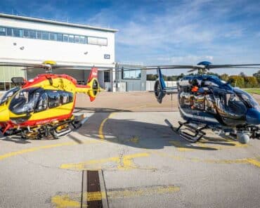 Les nouveaux hélicoptères H145 livrés par Airbus à la Sécurité civile et à la Gendarmerie nationale. (Photo: Airbus helicopters)