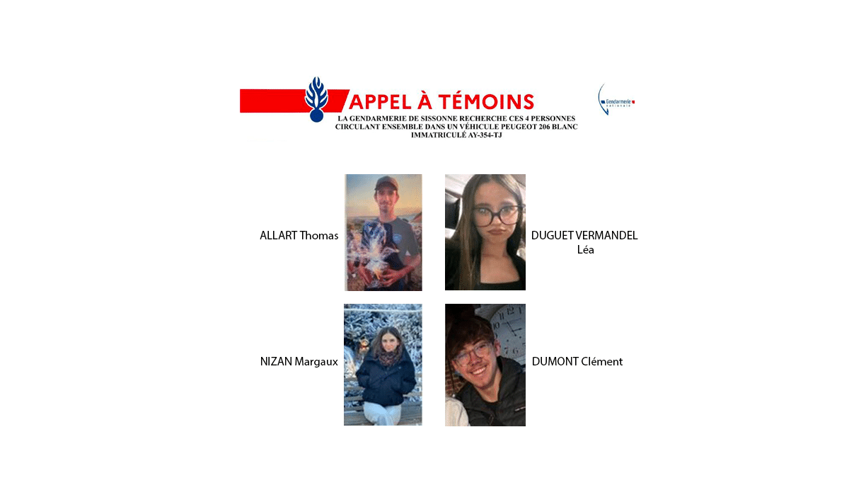 Disparition de quatre jeunes dont trois mineurs dans l’Aisne
