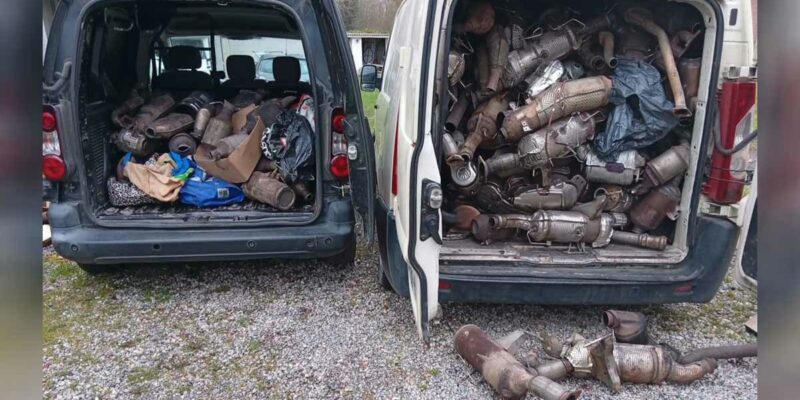 Les malfaiteurs identifiés et interpellés par les gendarmes avaient dérobé plus de 250 pots catalytiques dans cinq régions (PACA, Bretagne, Nouvelle-Aquitaine, Rhône-Alpes et Grand-Est). (Photo: Gendarmerie)