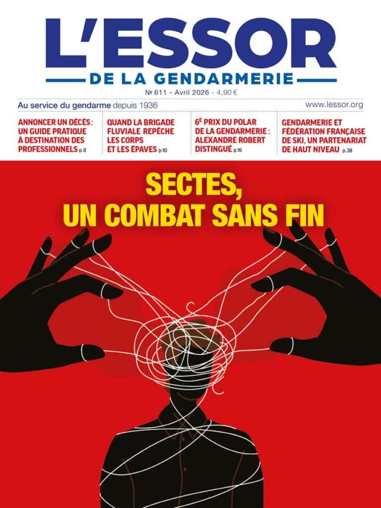 Une du numéro 611 du magazine L’Essor de la Gendarmerie, paru en avril 2026.