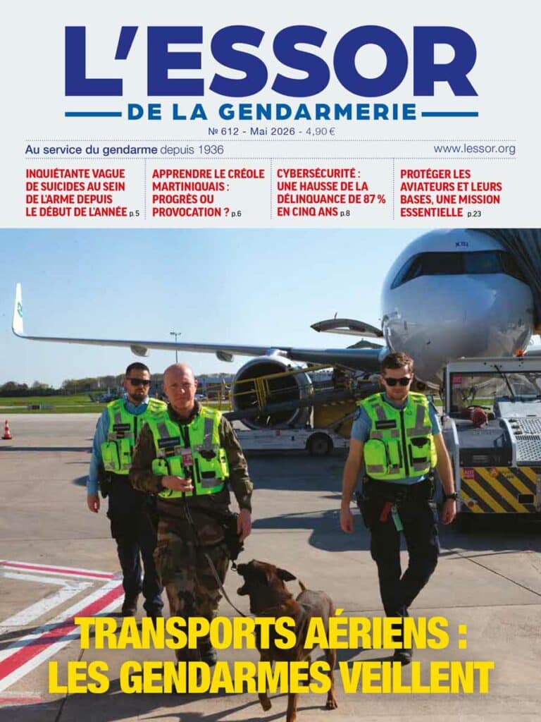 Une du numéro 612 du magazine L’Essor de la Gendarmerie, paru en mai 2026.