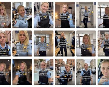 La fausse gendarme, générée par intelligence artificielle (IA). (Captures d'écran / Gendarmerie)
