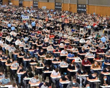 Dans chaque région de France, la Gendarmerie aménage à chaque session une salle de concours pour accueillir les 15.000 candidats au concours de sous-officier de gendarmerie. Cette épreuve dite d'admissibilité est la première d'une série d'épreuves de sélection, en vue d'intégrer une école. (Photo d'archive : L.Picard / L'Essor)
