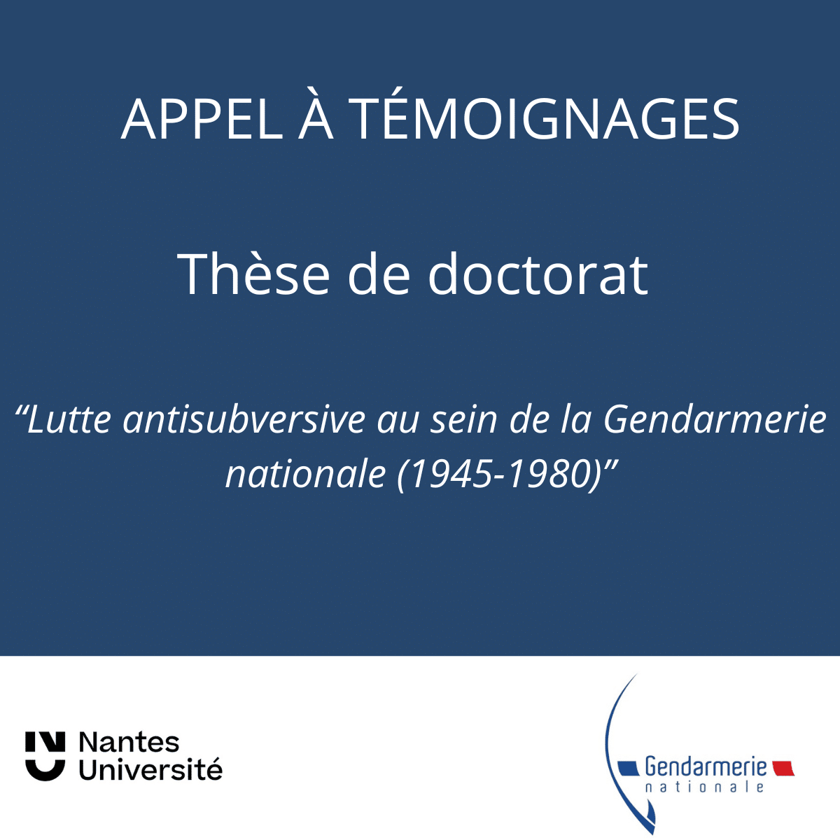Gendarmerie et attentats : un doctorant lance un appel à témoignages